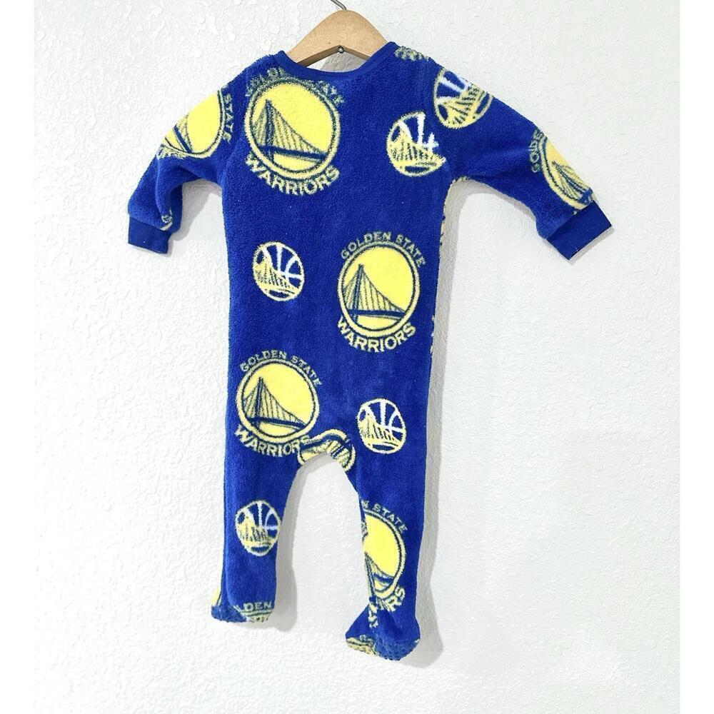 UNK Toddler Sleeper Golden State Warriors Blue and Yellow Basketball Pajamas 12M - Picture 3 of 9